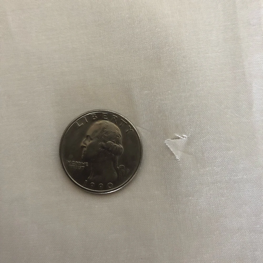 White Cotton Shower Curtain w/Embroidered Border & Custom Monogram “D” In Brown - Picture 12 of 13